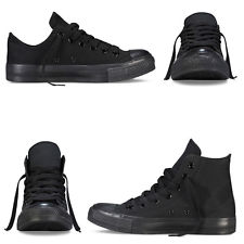 Scarpe Da Ginnastica Total Black Uomo Donna Sneakers Alte Basse Casual Nere