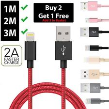 Heavy Duty Metal Braided Lightning USB Charger Cable 1M 2M 3M For iPhone X 7 6 5