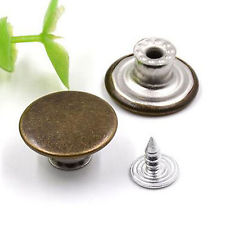 50Pcs Bouton à Pression Bouton-poussoir en Métal Bronze 20mm Couture Mercerie