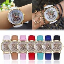 Montre Femmes Filles Mode Harry Potter Poudlard Cadran en Cuir Quartz Analogique