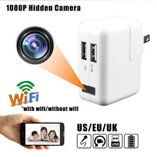 Mini 1080p caché espion caméra murale chargeur sans fil USB Spy Cam EU plug