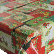 Wachstuch Tischdecke Weihnachten Grün Rot Kariert Schneemann Größe Länge wählbar