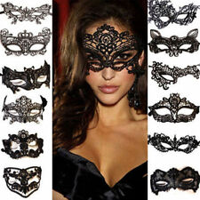 UK BLACK STUNNING VENETIAN MASQUERADE EYE MASK HALLOWEEN PARTY LACE FANCY DRESS