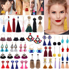 1 Paar Femmes Mode Bohémien Longue Tassel Frange Boho Crochet Boucle d'oreille