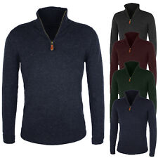 Maglione Uomo Zip Casual Pullover Invernale Cardigan Con Toppe Maglia Slim Fit