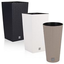Large Tall Rattan Effect Flower Plant Pot Indoor Outdoor Garden Patio Planters