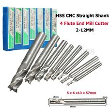 HSS End Mill CNC Fraise Foret Perceuse Perçage 4 Flûte 1.5/2/3/4/5/6/8/10/12mm
