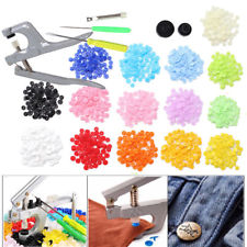 150Pcs 15-Couleurs DIY KAM Bouton Pression Plastique T5 12mm + Lot Pince Outil