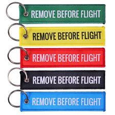1PC Remove Before Flight Toile Brodée Porte-clés Etiquette de Bagage