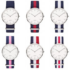 Orologio Uomo Donna Unisex ARGENTO Casual Cinturino Vari Colori Militare Nato 1