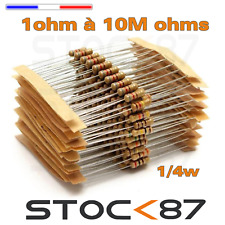 10 to100pcs carbon resistor 1/4w (0,25w )  1 to 100k ohms  - résistance carbonne