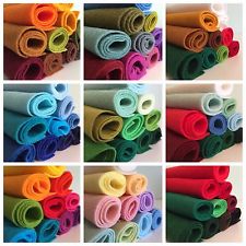 Wool Blend Felt Craft Pack 10 pieces per pack Choice of Colours & Pack Sizes