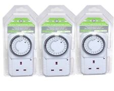 2x3x6 24 HOUR  MAINS PLUG IN TIMER SWITCH TIME CLOCK SOCKET UK 3 PIN LIGHTS