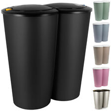 Deuba Duo Bin Mülleimer 50L Abfalleimer Müllsammler Papierkorb Mülltrenner 2x25L