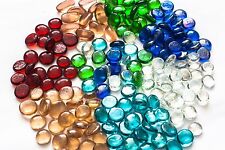 100 (app 450g) Coloured Glass Pebbles 20mm Home Wedding Mosaic Garden 15 Colours