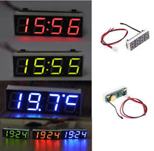 Digital LED Electronic Clock Time + Thermometer + Voltmeter for 12V Car 5-20V