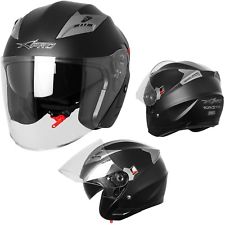Casco Jet Moto Scooter Omologato ECE 22-05 Città DOPPIA VISIERA Antigraffio