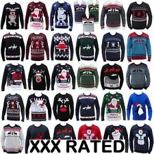 NEW MENS LADIES FUNNY JUMPER RUDE CHRISTMAS XMAS LADIES SANTA SNOWMAN SWEATER