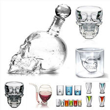Fashion Crystal Skull Shark Vampire Vodka Whiskey Wine Shot Bar Glass Bottle Cup