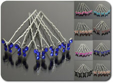 Haarnadeln X5 X10 Schmetterling  Metall Versilbert Strass Braut Kristall 