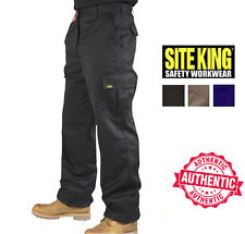 Mens Cargo Combat Work Trousers Size 28 to 52 Black Navy Khaki By SITE KING / 02