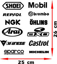 KIT MOTO SPONSORS - PEGATINAS - STICKERS - VINILO - SPONSOR - PACK- LOTE - MOTO