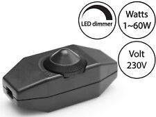 LED Dimmer Drehdimmer 1-60 Watt 230V Schnurdimmer Kabeldimmer stufenlos An/Aus