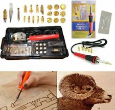 NEW PYROGRAPHY WOOD BURNING 30W-240V IRON SET KIT 5/21 TIPS WOOD WORKING TOOL