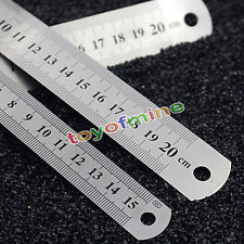 3 Taille Acier Inoxydable Poche Pocket Metrique Métal Règle Mesure Double Côté