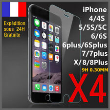 Lot Vitre protection verre trempé film écran protecteur iPhone 8/7/6S/6/Plus/X/5