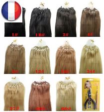 50/100/150/200 EXTENSIONS DE CHEVEUX POSE A FROID EASY LOOP NATUREL REMY 53-60CM