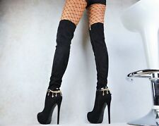 SERGIO TODZI Damenschuhe Club-Party MEGA Plateau GOGO STIEFEL Overknee GLITZER