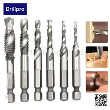 Drillpro 6x M3-M10 HSS Foret Fraise Perceuse Taraud Vis Filet Taraudage Pr Metal