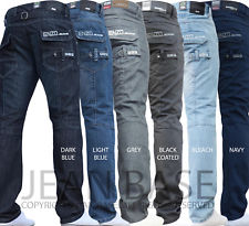 BNWT NEW MENS ENZO JEANS BLUE DESIGNER BRANDED STRAIGHT ALL WAIST & SIZES NICE