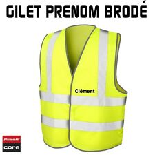  Fluorescent Jaune Gilet de sécurité Brodé Personnalisable Result Core
