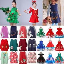 Enfants Bébé Noël Fille Princesse Robe Imprimée Fête Noël Mini Robes Déguisement