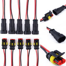 2 Pins Kit Connecteur électrique Prise Etanche w/10cm Fil Voiture Plug Moto Car