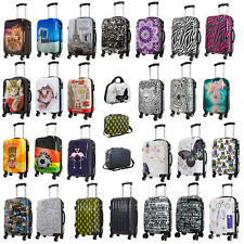 Reise Koffer Trolley Kofferset mit Polycarbonat Hartschale und Print Motiven PM