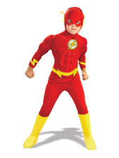 Child The Flash Muscle Chest Outfit Fancy Dress Costume Superheroes Kids Boys BN