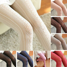 Collant ricamati caldi invernali di pizzo calze a maglia nere marroni rosse blu