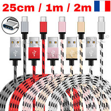 CABLE USB TYPE-C CHARGEUR SAMSUNG GALAXY S8 S9 PLUS NOTE 8 RENFORCE 25CM 1M 2M