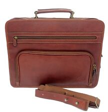 Cartable cuir véritable serviette porte documents sac sacoche ordinateur 15"