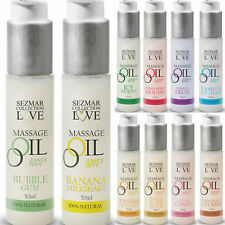 Huile de massage comestible 50ml 10 Parfums au choix SEZMAR 100% naturelle