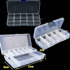 10/15 Compartiments 2 bac Plastique Boîte Rangement Étui Coffret Stockage Bijoux