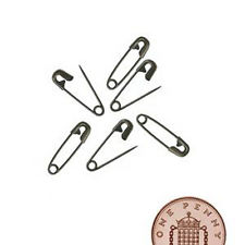 10 / 30 / 50 / 100 Small Tiny Black Metal Steel Mini Safety Pins 2cm 20mm