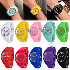 Montre Quartz Bracelet Silicone Cadran Simple Femme Fantaisie Cadeau Au Choix