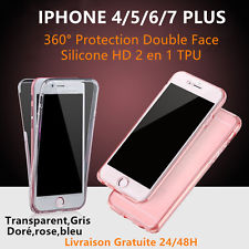 COQUE ETUI HOUSSE 360° SILICONE PROTECTION INTEGRALE IPHONE 8/X/ 7/Plus 6/6S 5S
