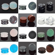 1 PAIRE Organic Flesh Oreille Plug Tunnel Piercing Pierre poli Double Flared