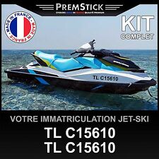 Kit Stickers Immatriculation Jet-Ski ; Autocollant Personnalisé Jet a bras