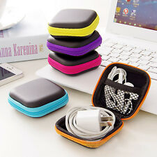 Étui Poche Rangement Boîte Zip Sac Cas pour Casque Écouteur USB Câble Protection